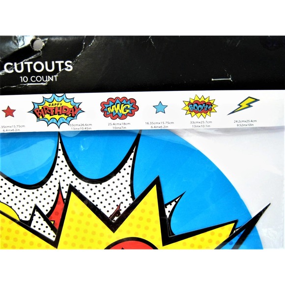 6-13 inch Superhero Batman Superman style Birthday Cut Outs Party Decorations - Picture 4 of 5